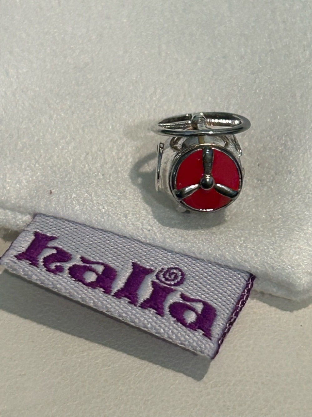 Halia Propellor Plane Charm - Sterling Silver & Red Enamel